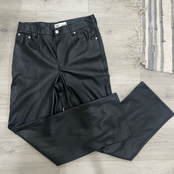 Zara Full Length Faux the 90’s Leather Pants - Picture 2 of 4
